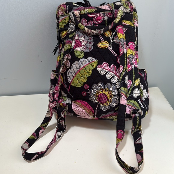 Vera Bradley Handbags - Vera Bradley Backpack 🎒 Floral Quilted black pink greens